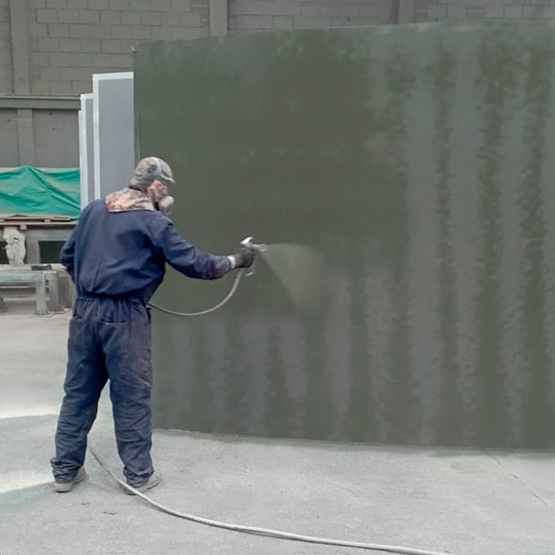 Vista detallada del acabado final del aislamiento térmico